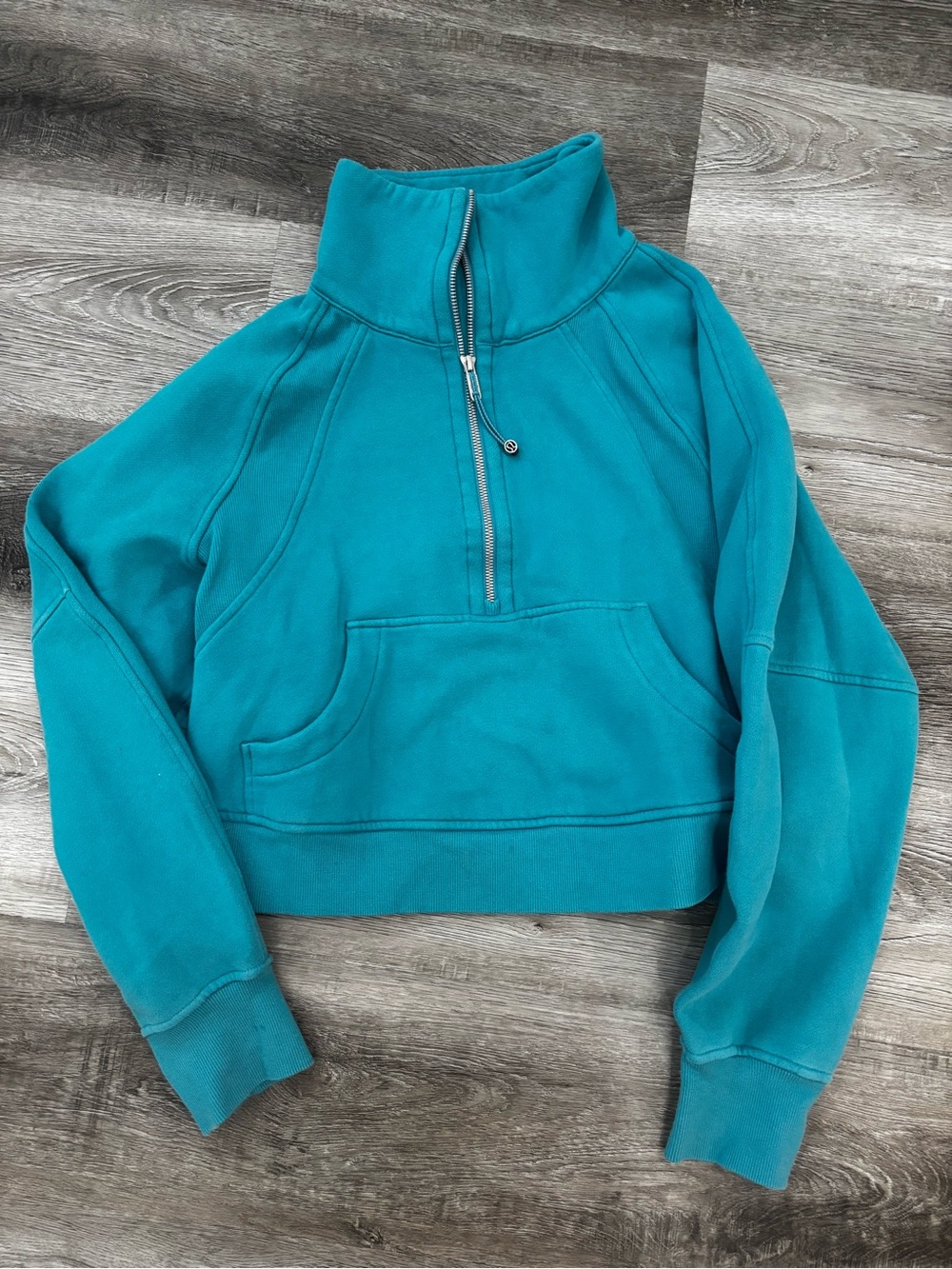 Lululemon Scuba Oversized sweatshirt Funnel Neck Half Zip Sweater Oceanic Blue S
